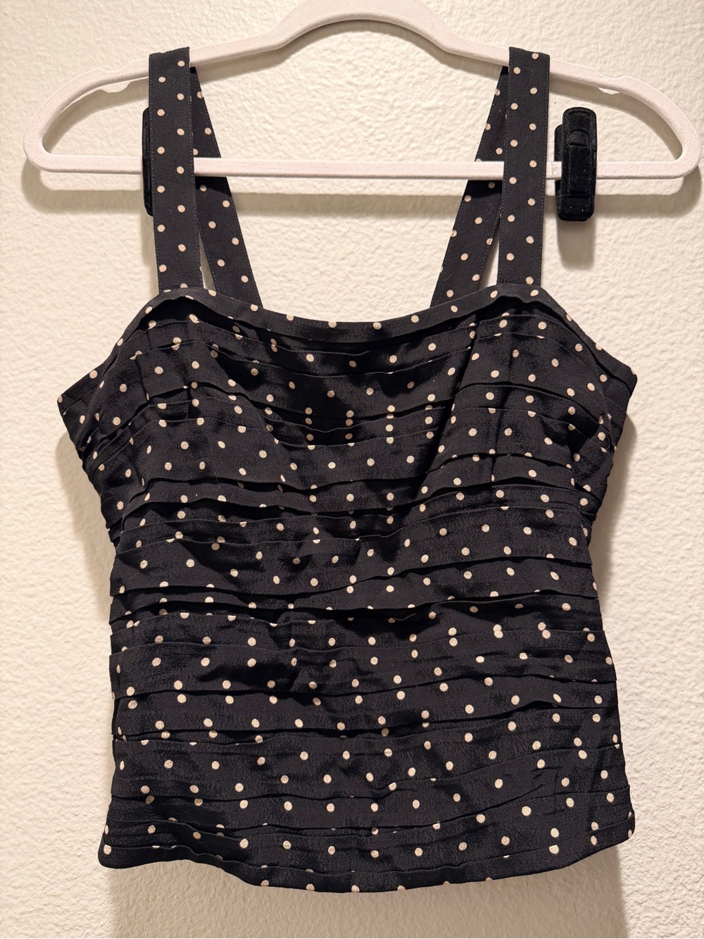 PAIGE Black Camisole with Cream Polka Dots